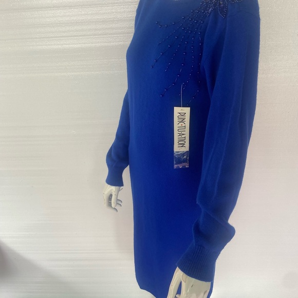 Vintage NWT sweater dress w sequins beads 80s 90s - Picture 10 of 12